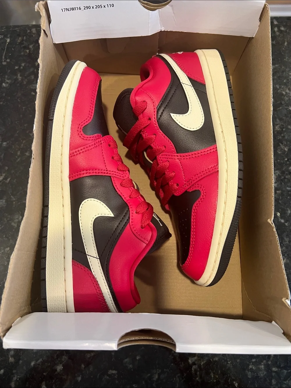 Nike Women’s Air Jordan 1 Low - Black/Red/Cream 6W / 4.5Y